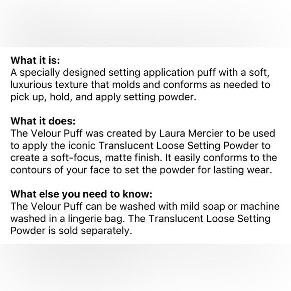 Laura Mercier Velour Puff - For Perfect Makeup Application💁🏼‍♀️ *BRAND NEW!🎁* - Picture 3 of 3